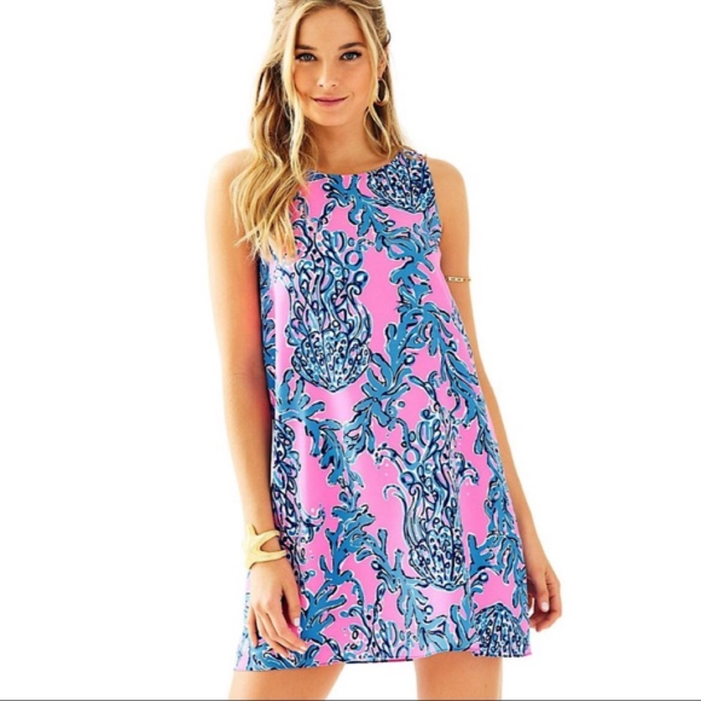 Lilly Pulitzer | Pink/Blue Jellyfish Caught in the Coral Jackie Shift Si…